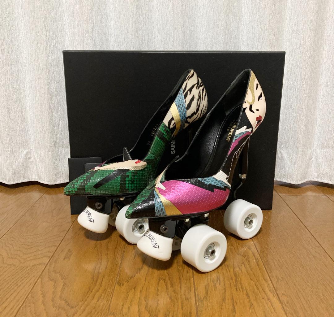 SAINT LAURENT PARIS アニヤ ハイヒール ローラースケート