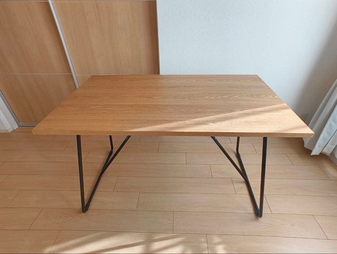 ★セール中　＜美品＞無印良品　木製折りたたみテーブル　オーク材突板　幅１２０ｃｍ