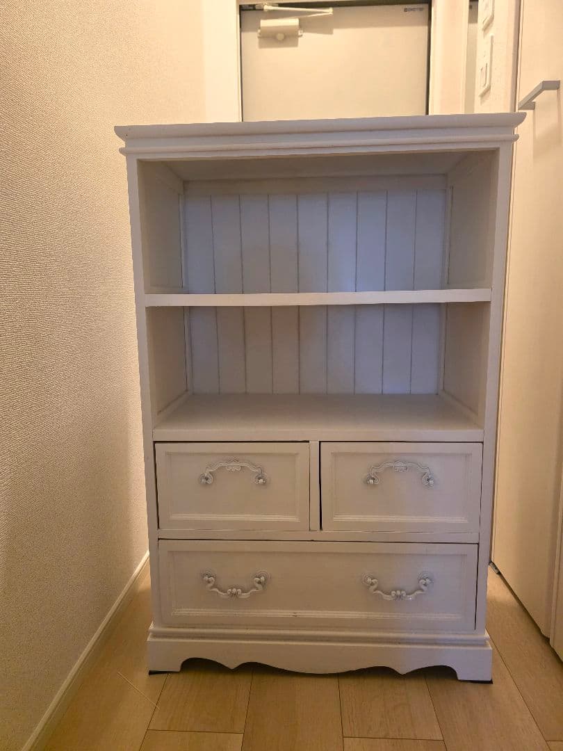 美品　ロマプリ 引出付きラック白/Neige(ネージュ)