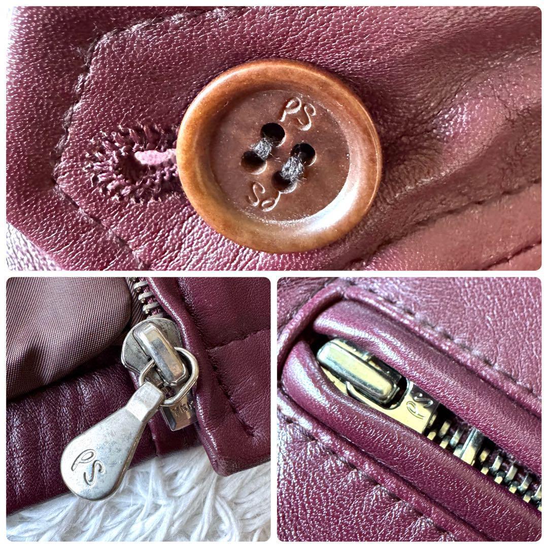 超希少色ボルドー！　ポールスミス　シングル　ライダースジャケット　牛革　M 赤