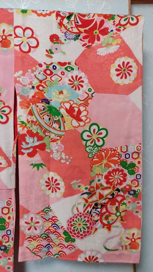 NA111アンティーク着物長襦袢綺麗しつけ糸付き着丈124センチ裄丈63センチ