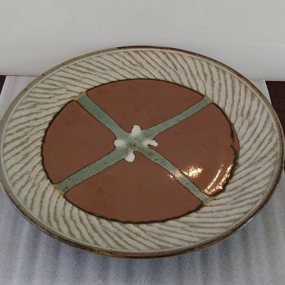 整理NO52島岡達三作（人間国宝）象嵌縄文皿