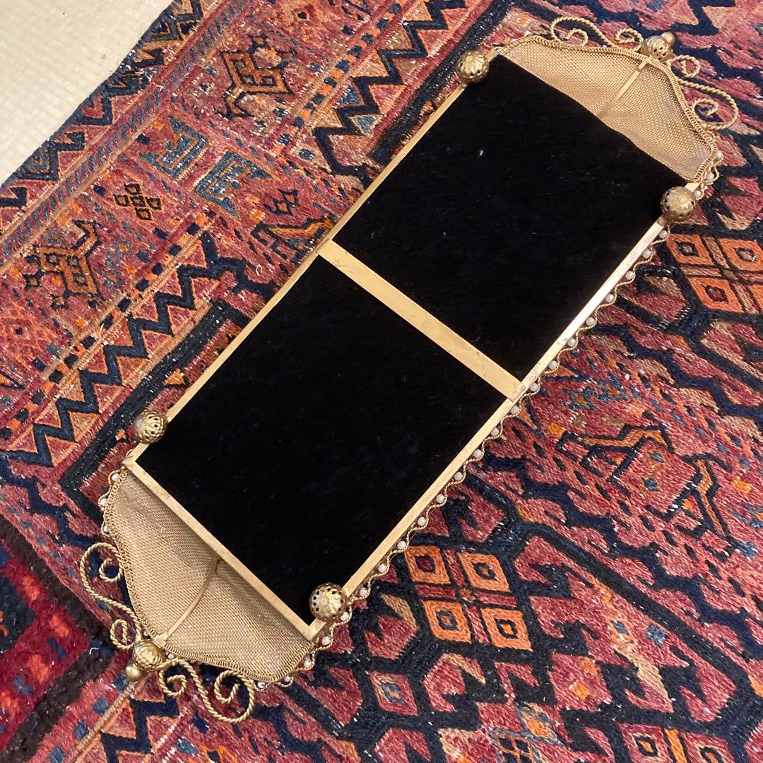 アンティーク　ミラートレイ