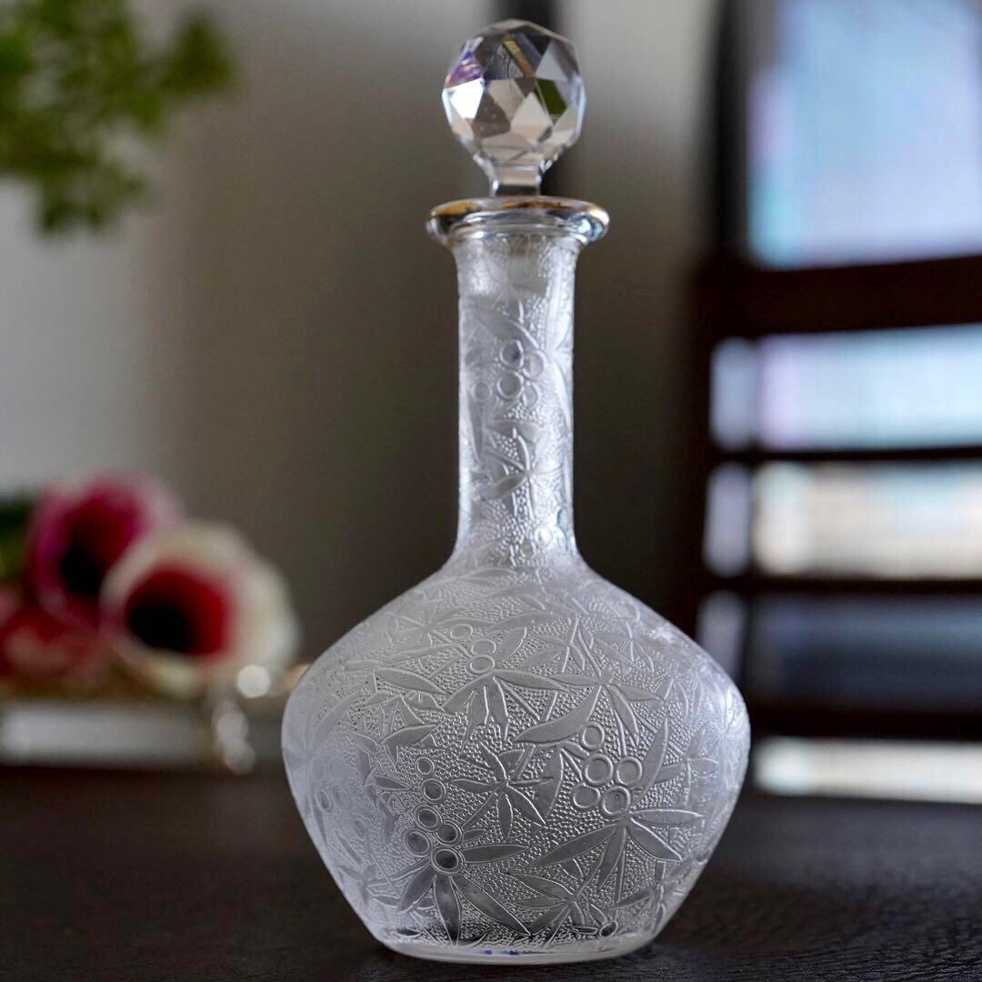 極希少★オールドバカラBACCARAT★24金彩★アシッドエッチング デカンタS