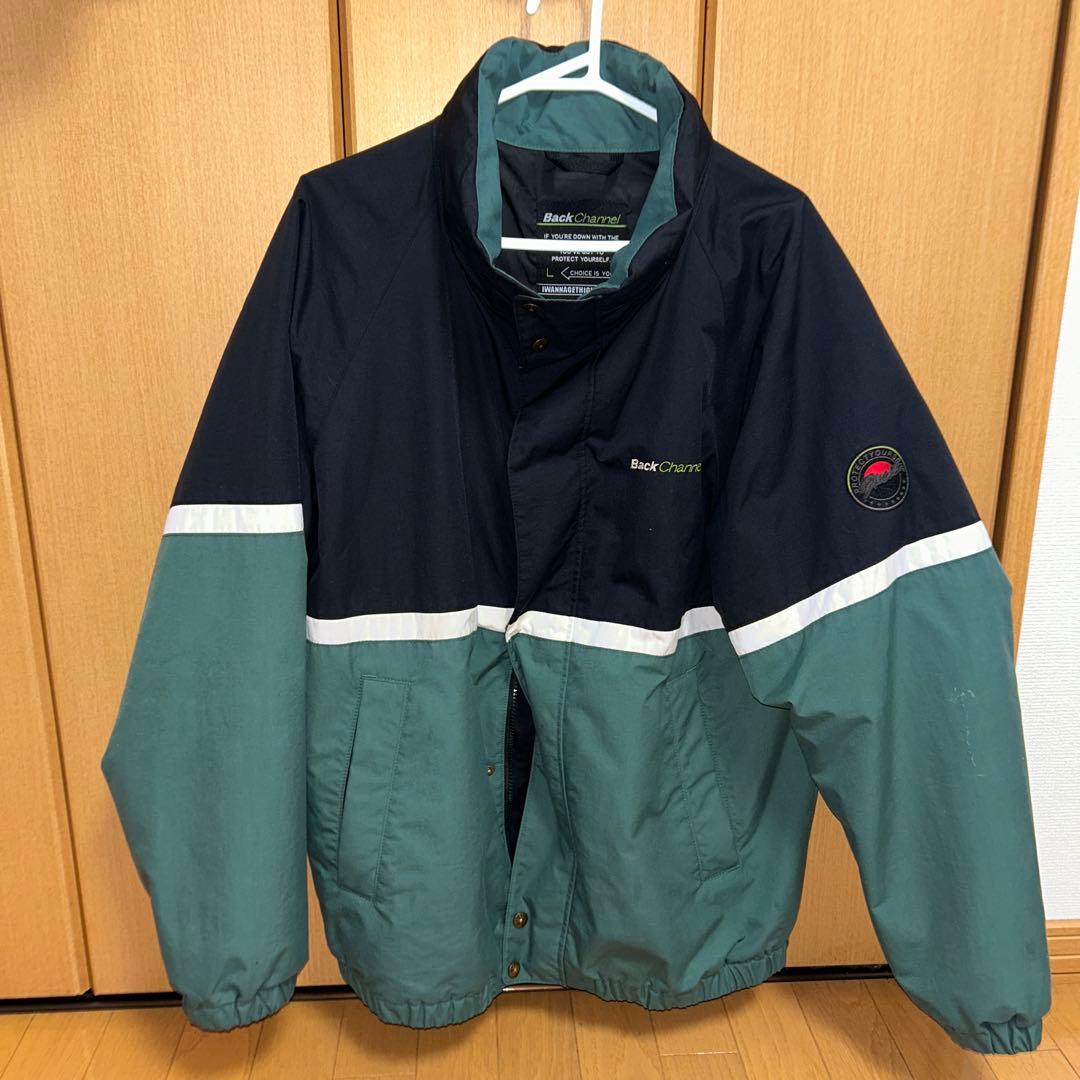 STAND COLLAR JACKET BLACK×GREEN