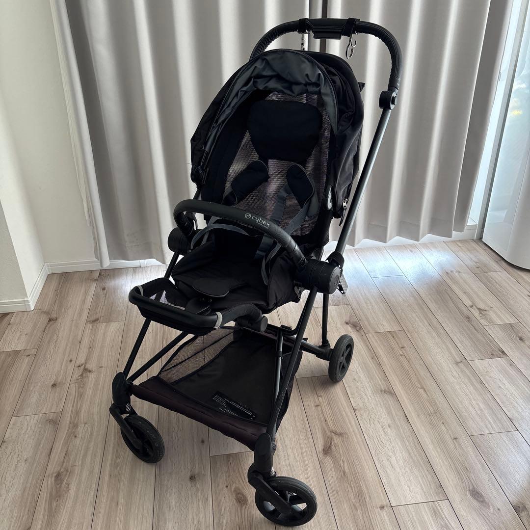 Cybex MIOSブラックベビーカー ドリンクフォルダー、レインカバー付き