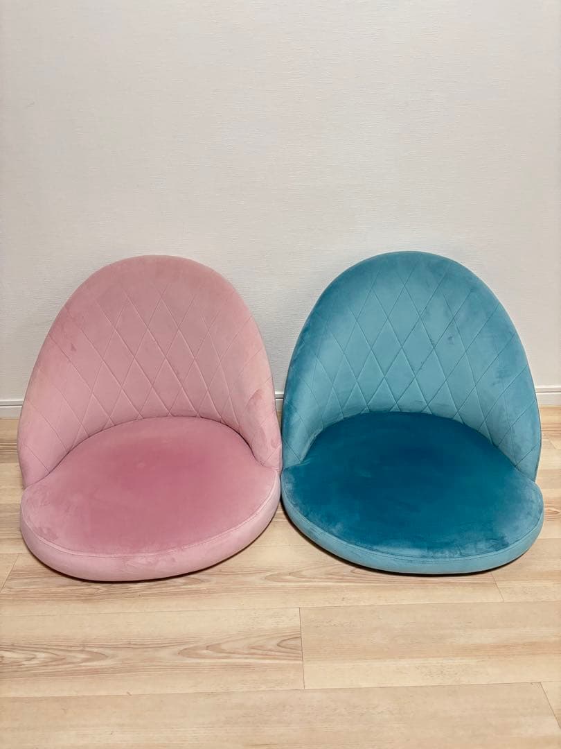 ロウロウヤ LOWYA ベロア調 一人掛けローソファ 座椅子　2個セット