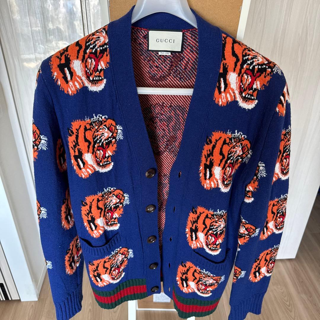 GUCCI トラ柄 カーディガン L