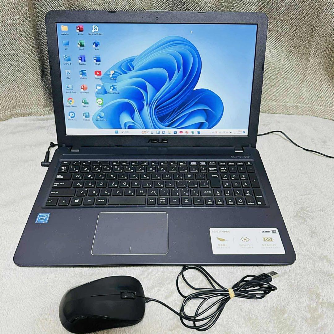 S106 ASUSノートパソコンSSDサクサク動くWindows11オフィス付き