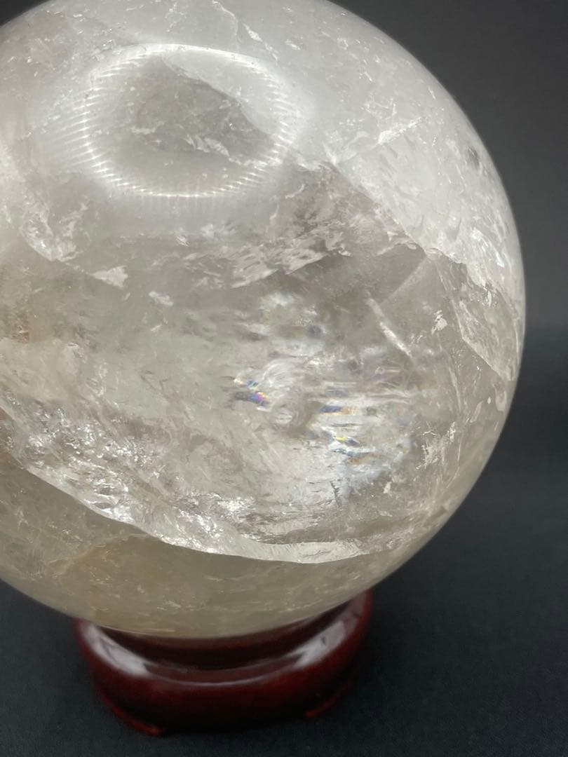 【ヒマラヤ水晶】丸玉 虹入り 約98㎜ 約1,355g 天然石 セール開催中！