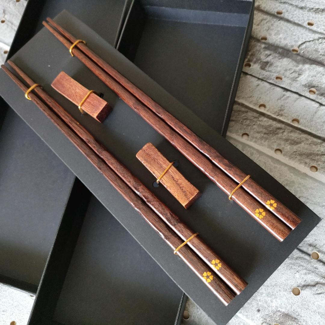 箸　2膳　セット　箸置き付き　箱入り