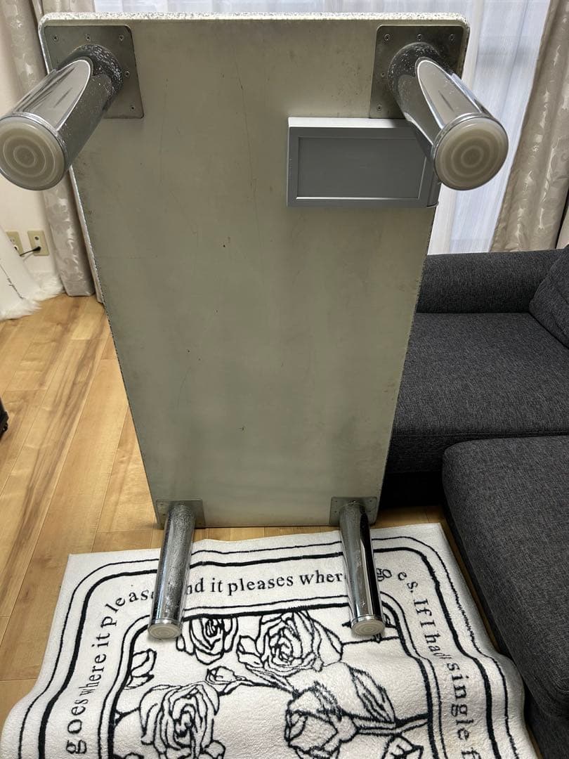 グレーの石目調センターテーブル テラゾートリノ柄 テーブル 大理石 最終価格