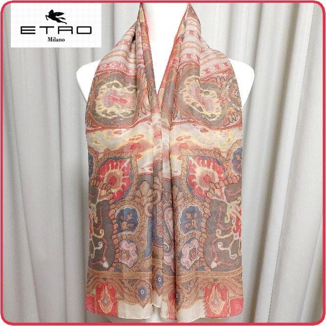 hasamiage◆美品 エトロ 大判ストール シルク シフォン ショール