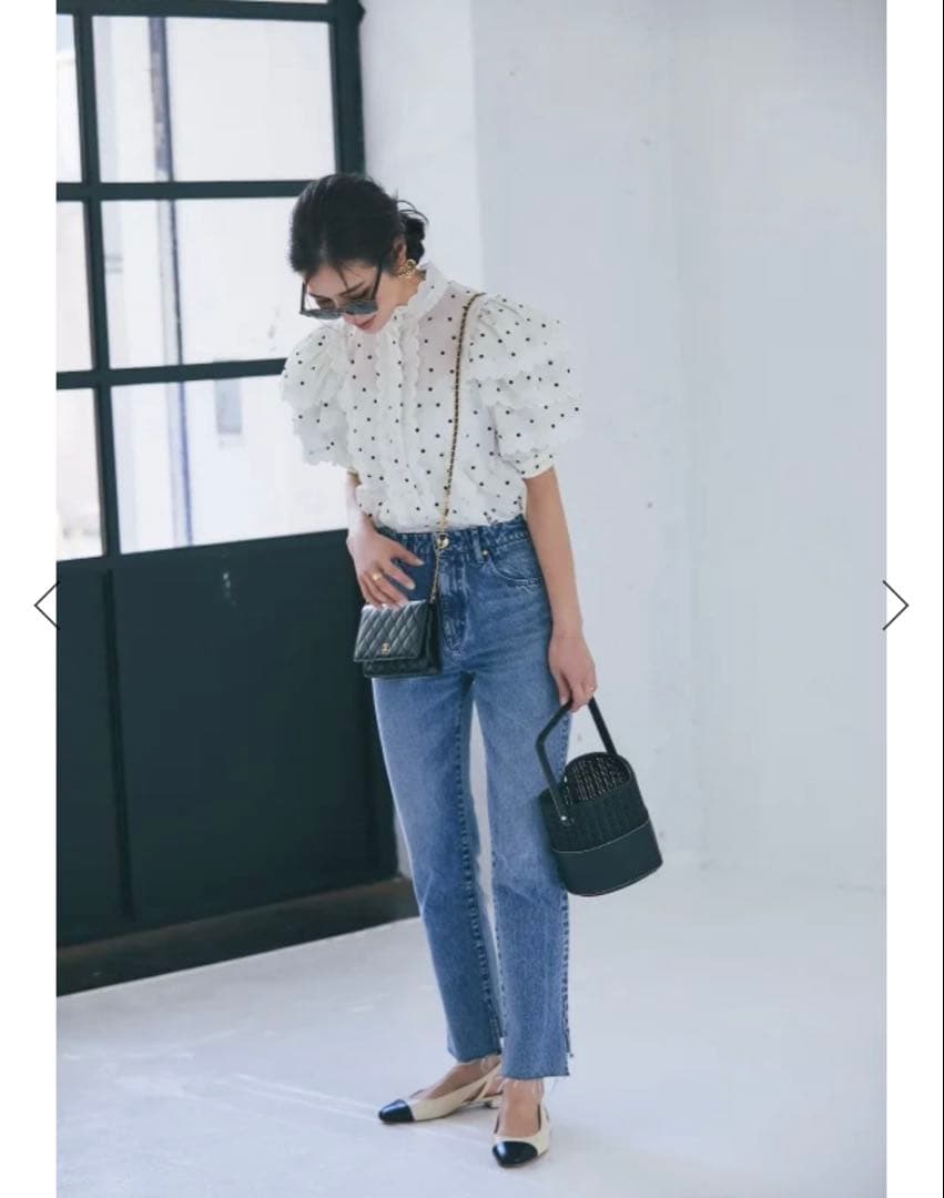 セブンテン　スカラップティアードブラウス