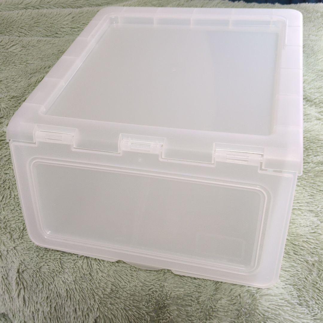 【4箱セット】透明プラスチック収納ケース 蓋付き