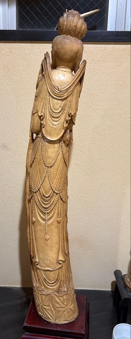 観音菩薩　観音像 龍座 仏像 菩薩　 置物 オブジェ 仏像 仏教美術　台座付き