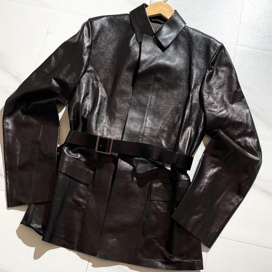 GUCCI グッチ トムフォード期 レザージャケット ベルト付き ブラック