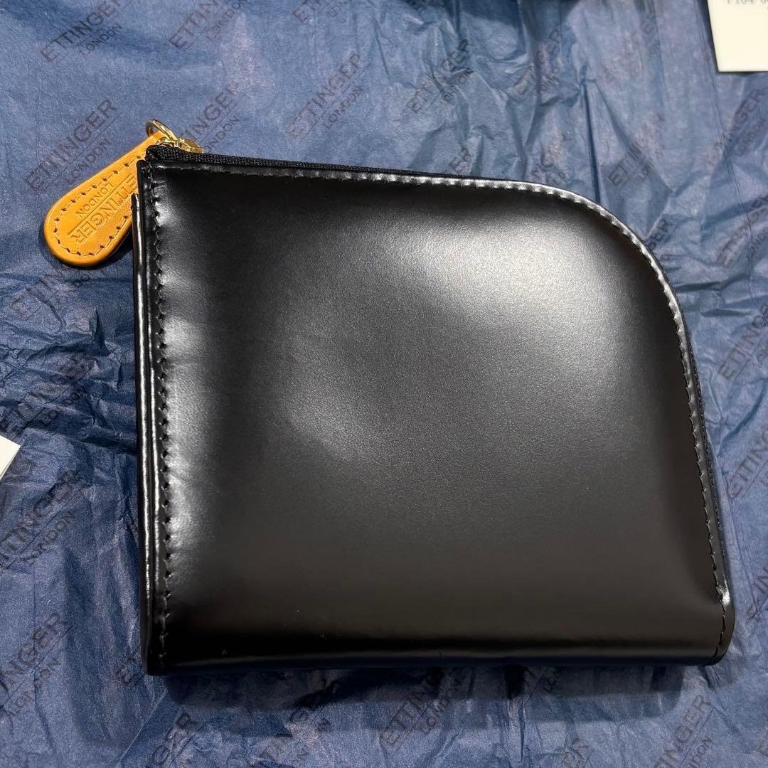 【美品】 エッティンガー Ｌ字 ケース 財布 ブライドルレザー ブラック