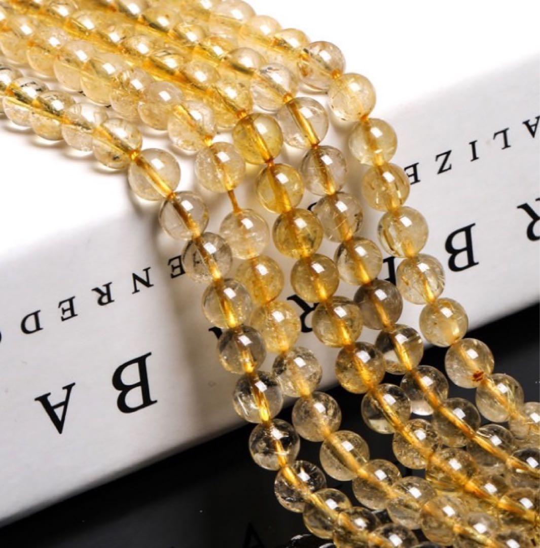 1連売り☆天然石 ルチルクォーツ連材 金運・商売繫盛運 パワーストーン 連材