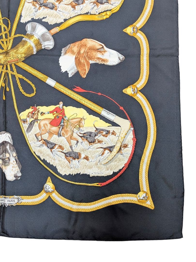 エルメス カレ90 LE LAISSER COURRE 猟犬 大判スカーフ