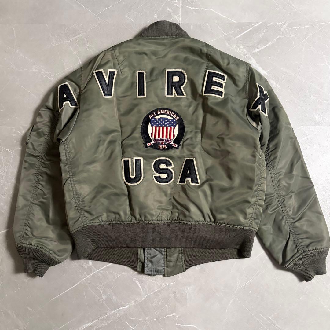 希少　AVIREX MA-1 アーチロゴ　フライトジャケット　Lサイズ