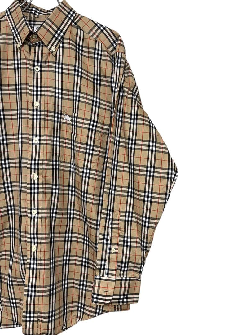 BURBERRYS 長袖 シャツ ノバチェック ホース ロゴ 刺繍 総柄 L