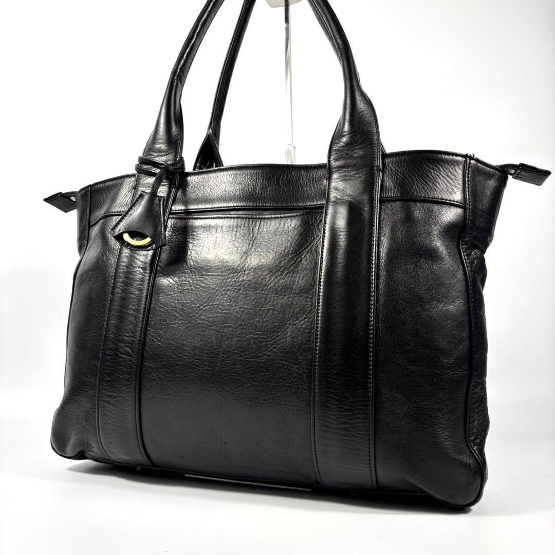 ✨極美品✨アニアリ トートバッグ アンティークレザー A4可 カモフラ ブラック