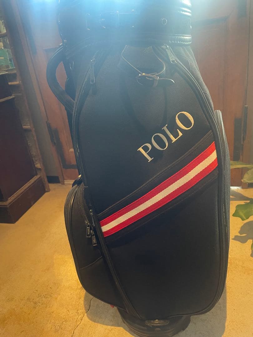ポロベアキャディバッグ(ブラック×レッド) polo golf