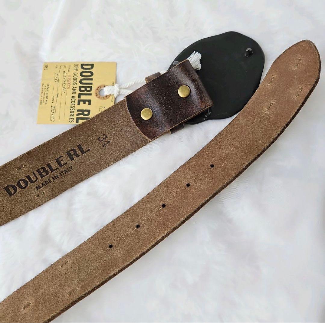 【新品】DOUBLE RL RRL ラルフローレン ロゴ レザーベルト