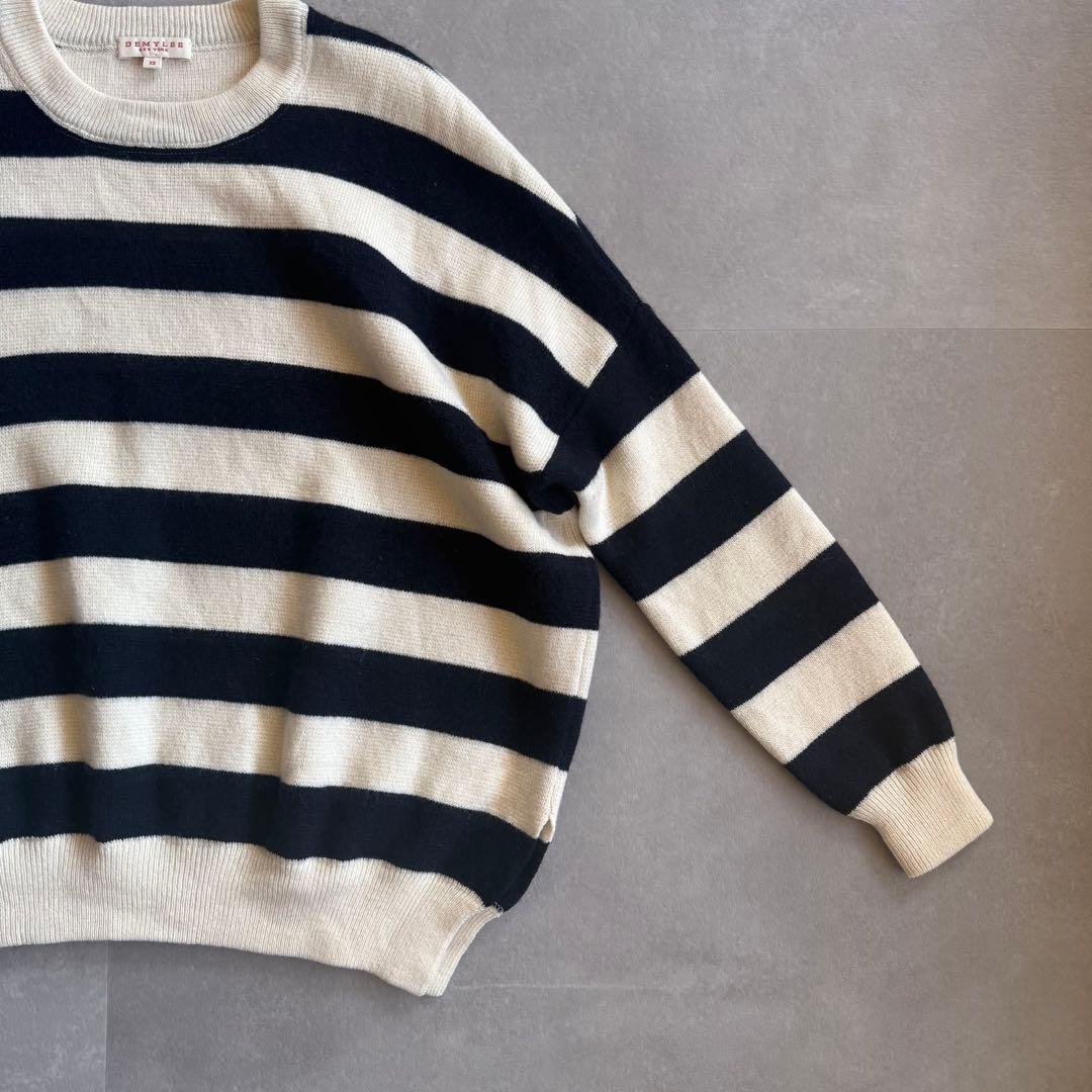 【BOOさま専用】DEMYLEE ウール 太めボーダーニット 白黒