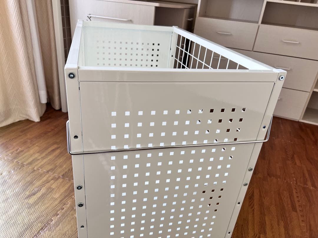 送料込★美品★ディノス　頑丈押し入れ収納ワゴン ホワイト幅45 白　キャスター付