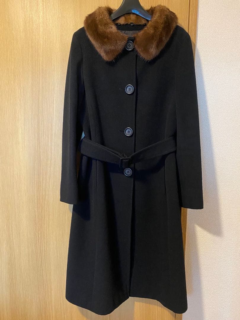 49AV. junko shimada ミンクファー襟 アンゴラロングコート