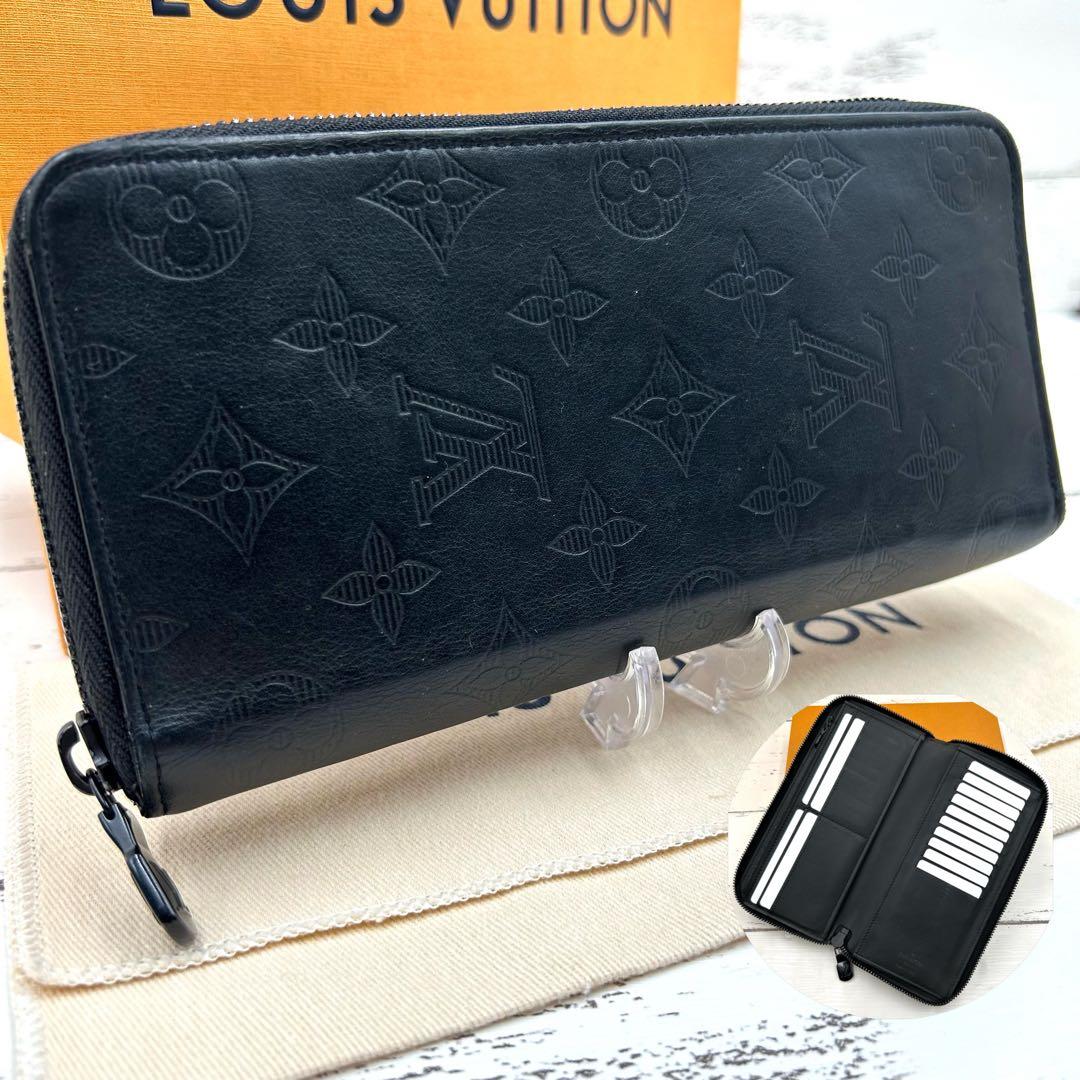 【新型IC】ルイヴィトン モノグラム シャドウ ヴェルティカル ノワール 長財布