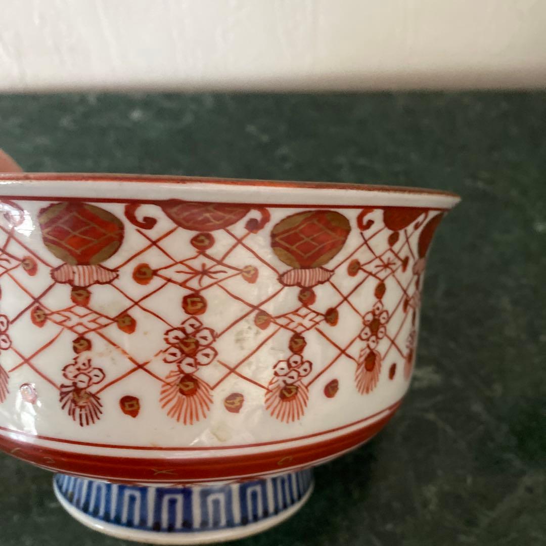赤絵　瓔珞鉢　九谷　骨董品