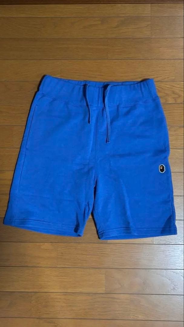 アベイシングエイプ　A BATHING APE スウェットハーフパンツ　ブルー