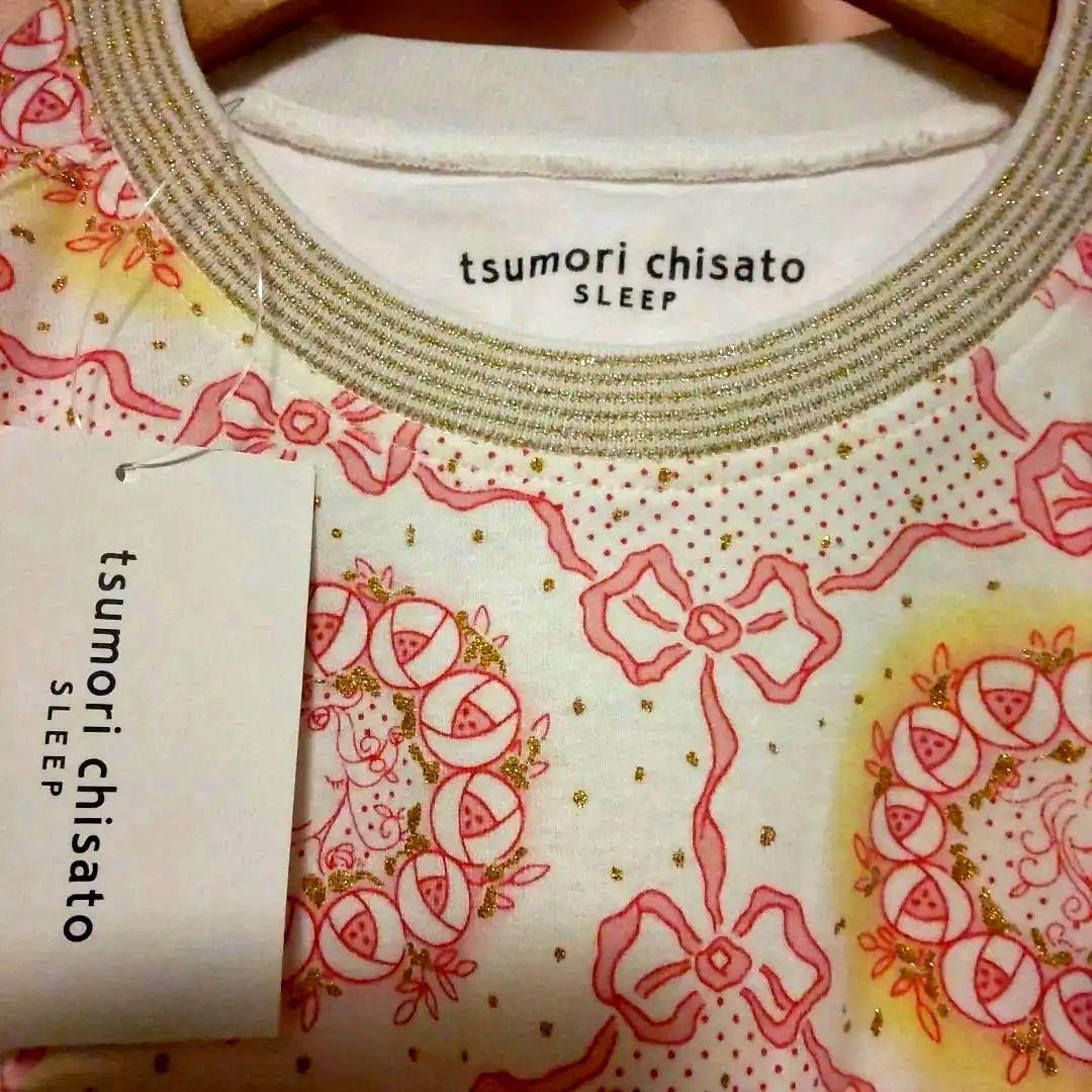 tsumori chisatoタグ付新品 乙女と猫と薔薇の総柄パジャマ上下セット