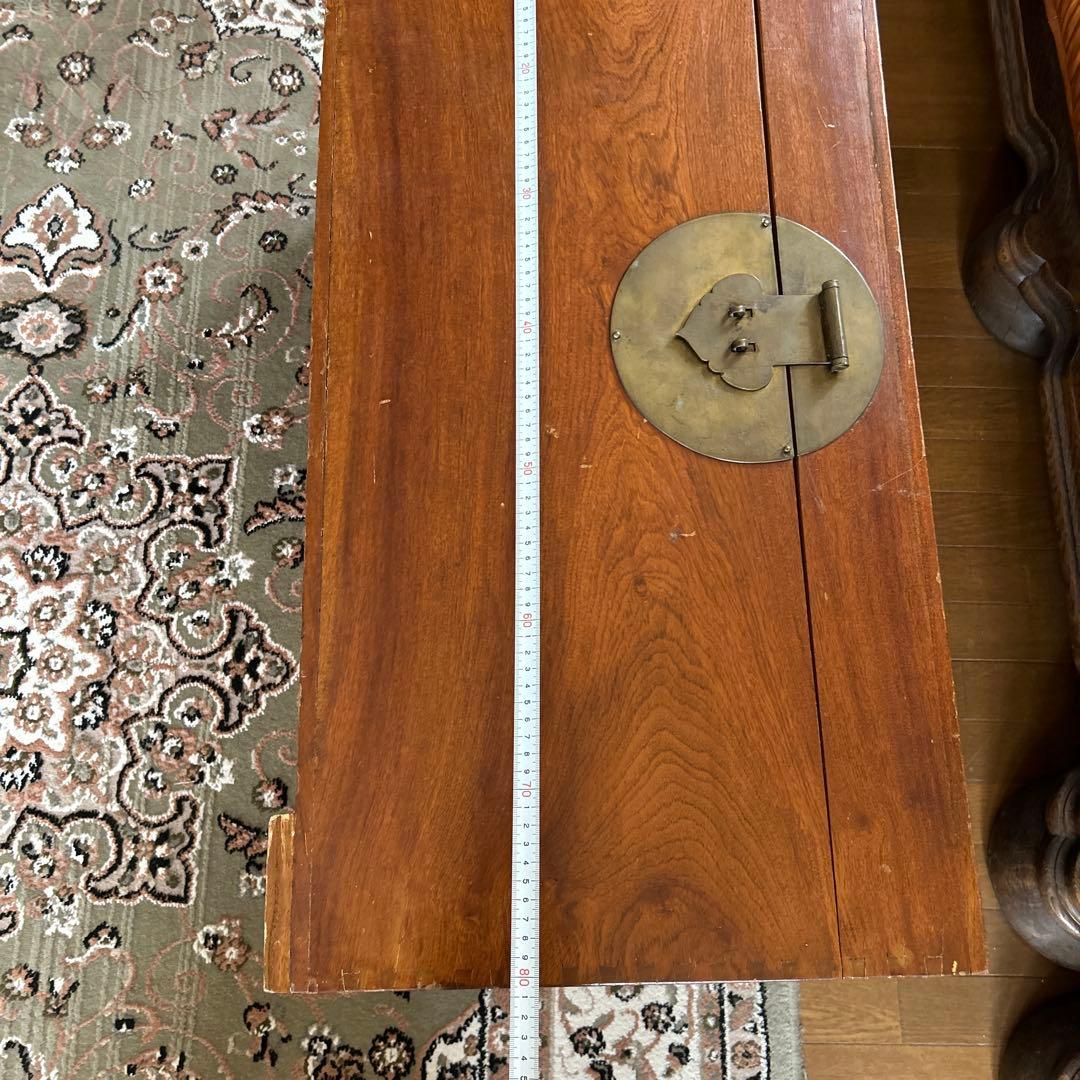 旧家蔵(清時代)樟木？黄花梨？貴重家具大木箱　蔵書画大木箱　珍しいコレクション