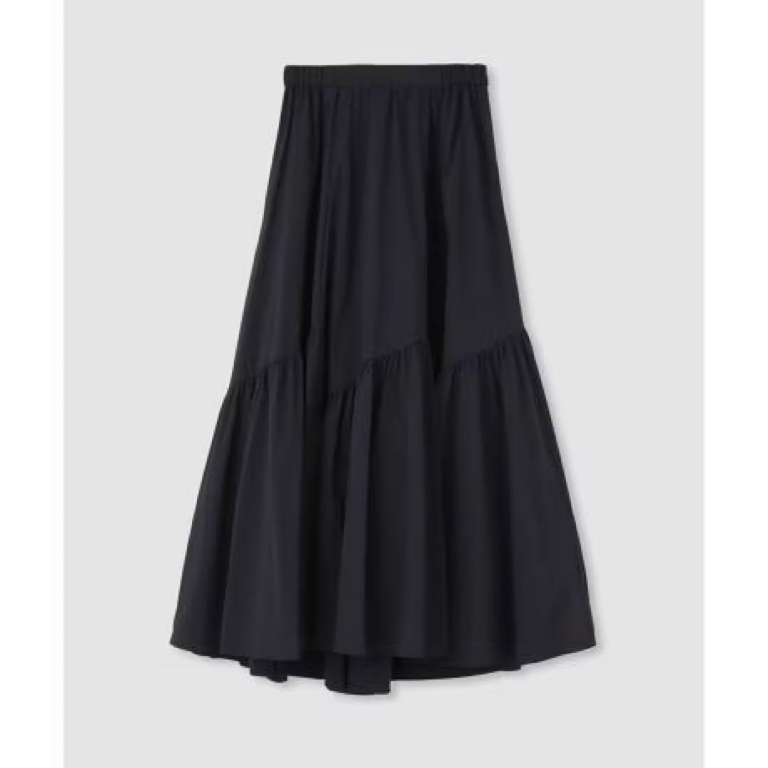 （完売品）アルアバイル　バイヤス切替ギャザースカート　ブラック