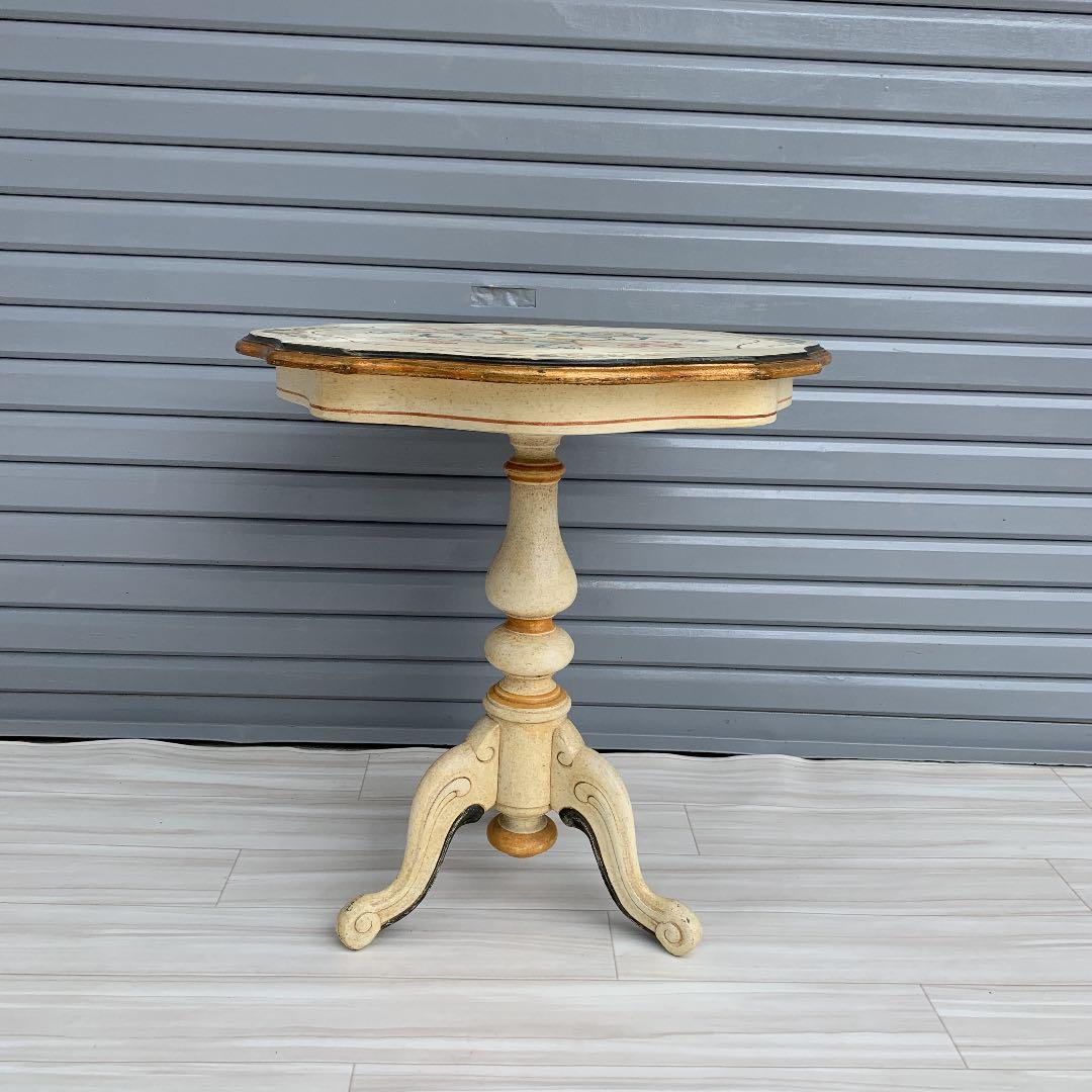 ヴィンテージ イタリア　白家具　カフェテーブル