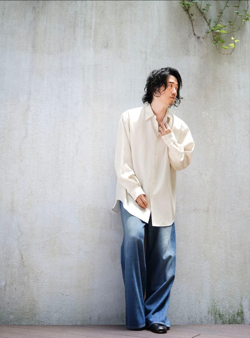 【新品未使用】MB ULTIMATE尾州ウール パーマネントシャツSオフホワイト