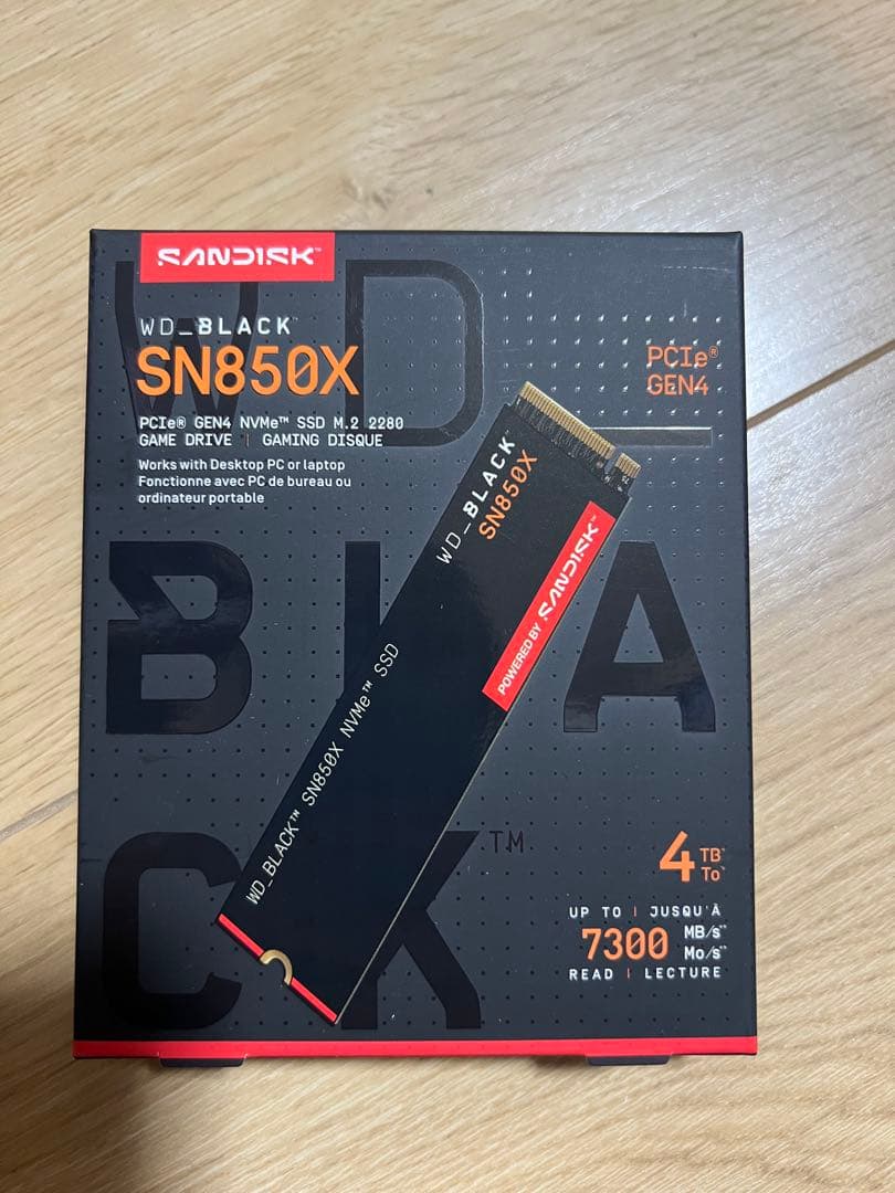 【新品】WD BLACK 4TB NVMe PCIe Gen4 SN850X