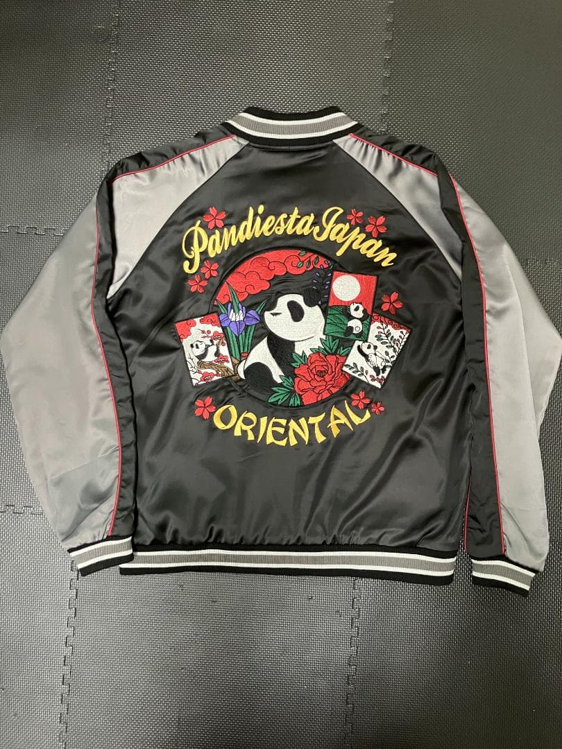 PANDIESTA 　パンディエスタ 花札　パンダ　刺繍　スカジャン　和柄