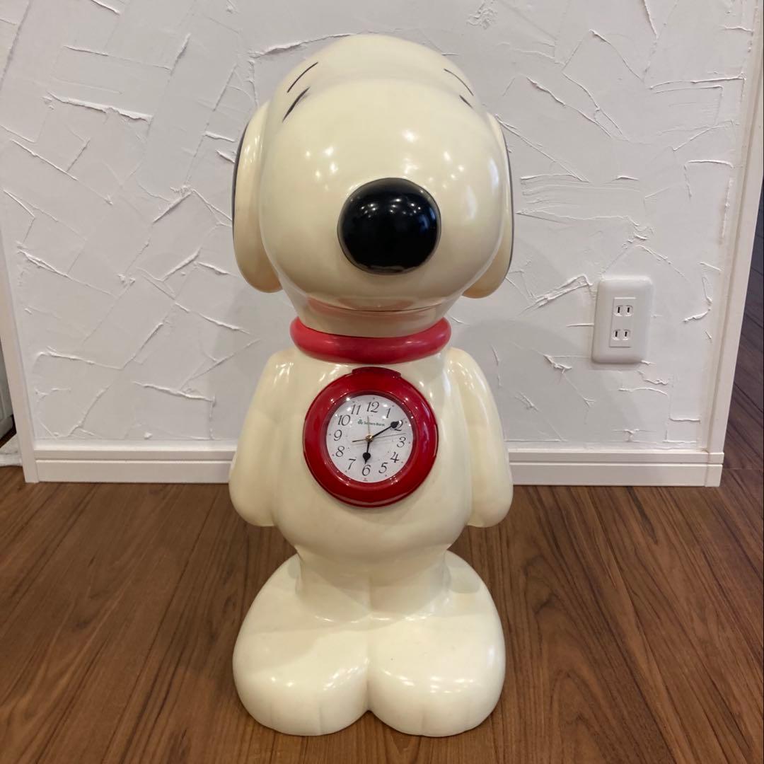 ス*ー様 【当時物】三和銀行 スヌーピー 置き物 時計 約60cm 非売品