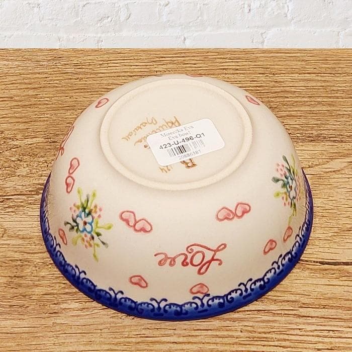 ポーリッシュポタリーポーランド食器◆小鉢V423-U496LOVE花柄ピンク