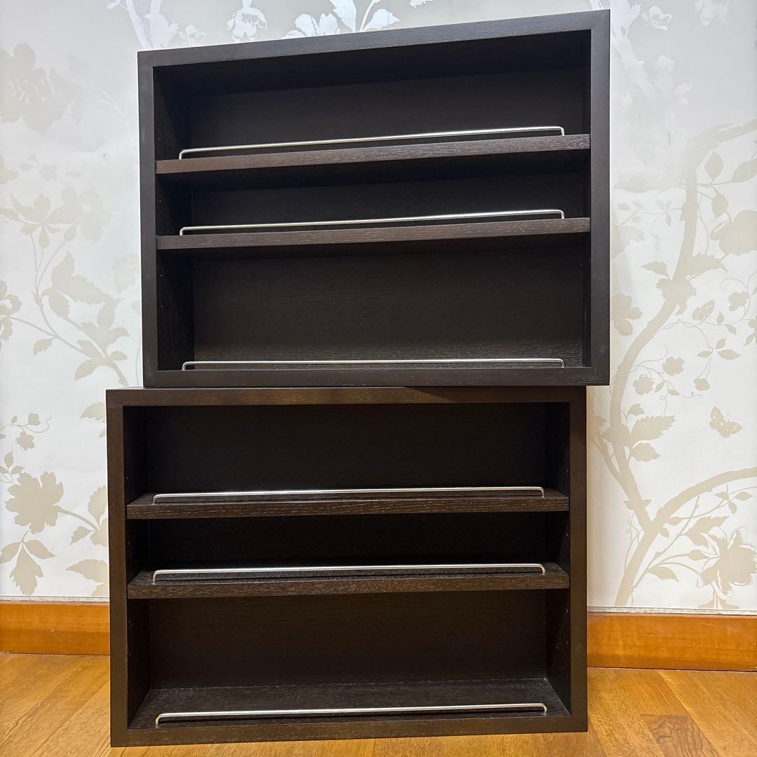 無印良品 壁に付けられる家具 廃盤 棚 箱 3段 ウォールナット