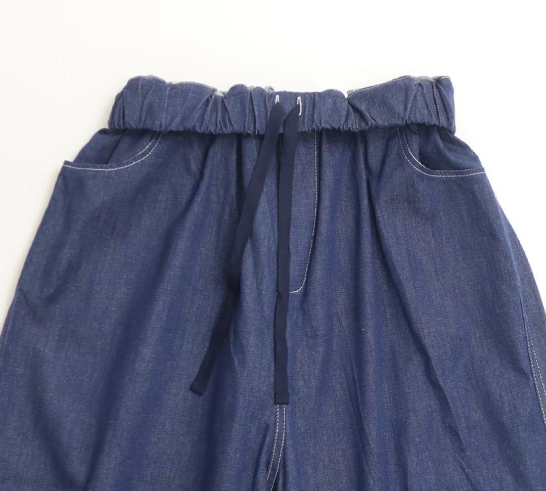 新品訳あり商品！NARU 綿麻ムラ糸デニム ノッポパンツ インディゴ