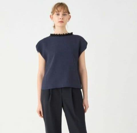 極美品 ✨Ballsey ポリエステルレーヨン カラミ フレンチスリーブブラウス