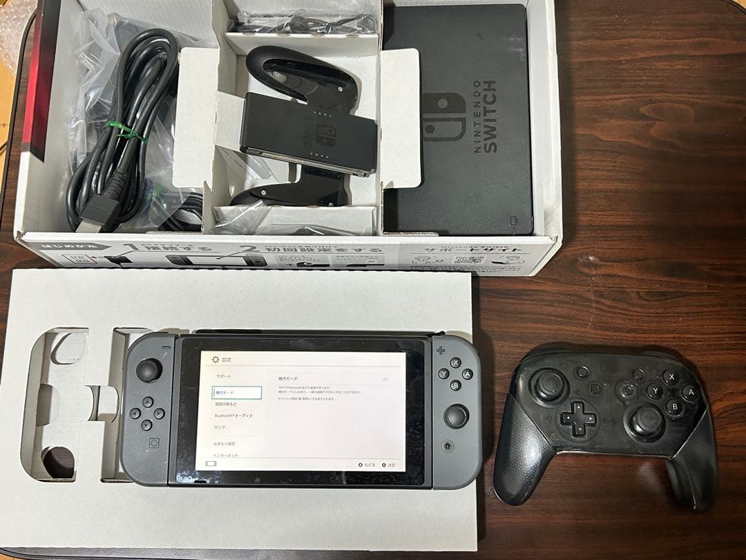 【動作品・プロコン付き】 ニンテンドー Switch スイッチ グレー 本体