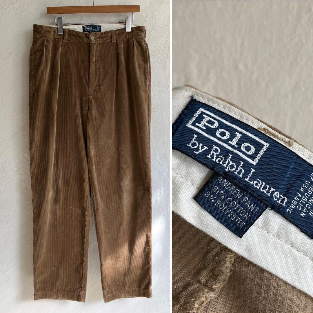 美品 Ralph Lauren ツータック コーデュロイパンツ ブラウン
