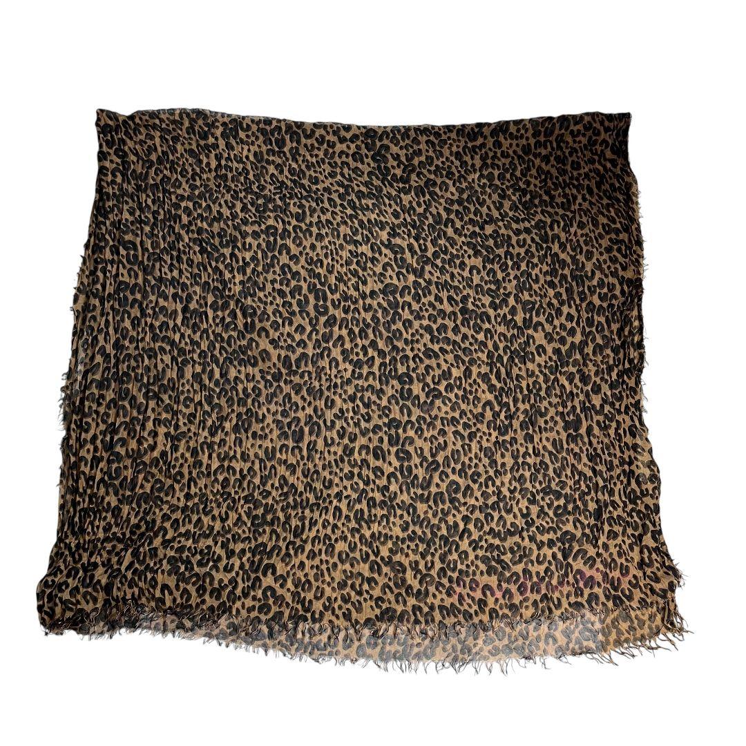 【 美品 】 ルイヴィトン　ストール　レオパード　ビッグロゴ　カシミア　シルク